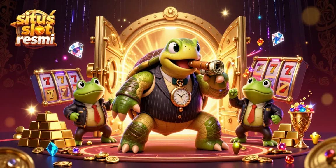 Engage in the excitement of situs slot resmi with vibrant casino elements and characters.