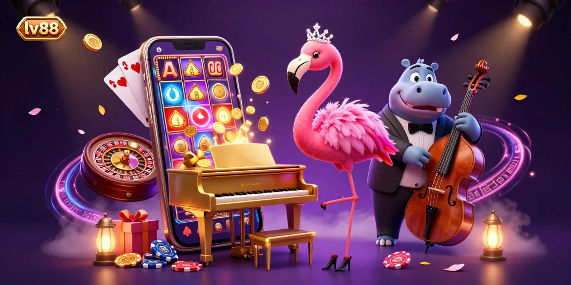 Experience thrilling gameplay at lv88 casino with lively characters, slot games, and vibrant visuals.