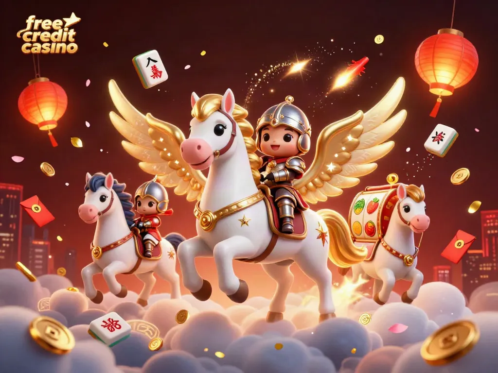Experience the thrill of free credit casino bonuses with an enchanting 3D illustration.