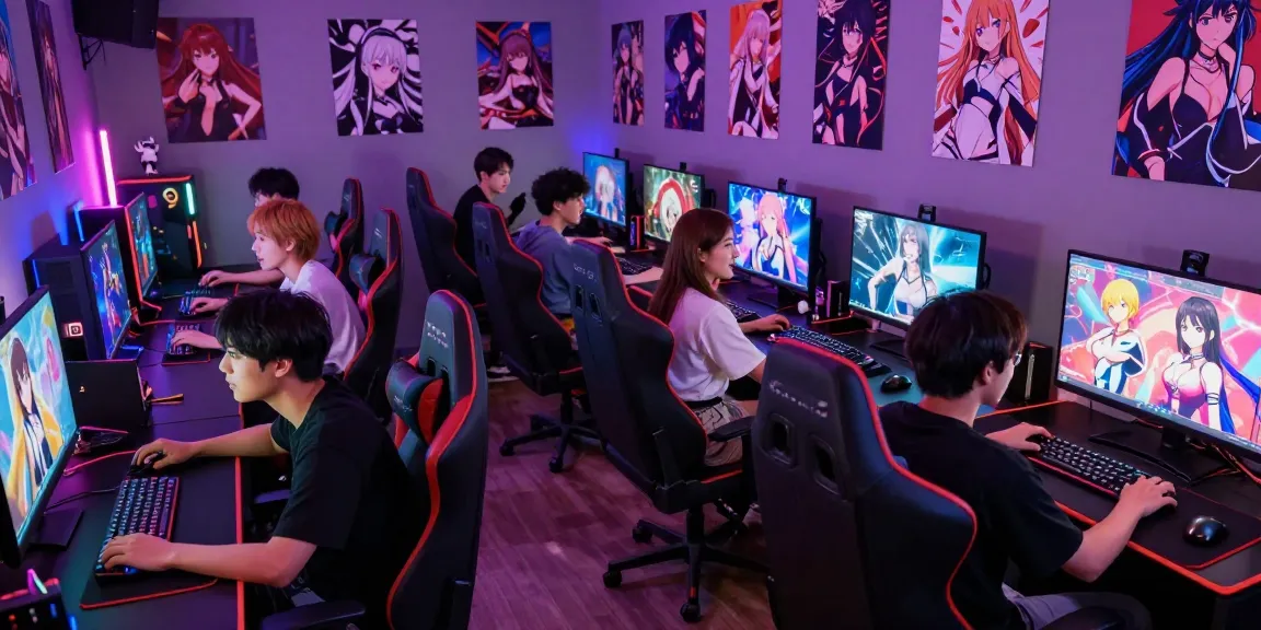 Engaged players enjoying ecchi game experiences in a vibrant gaming setup.