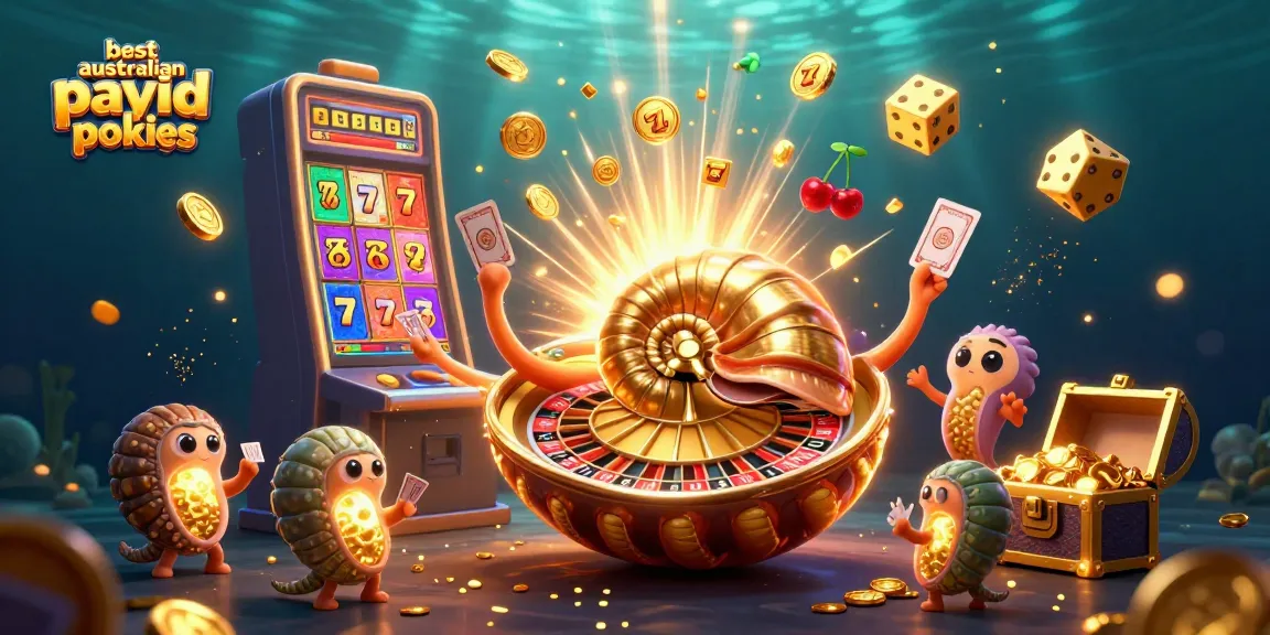 Experience the excitement of the best australian payid pokies with this colorful 3D casino illustration.