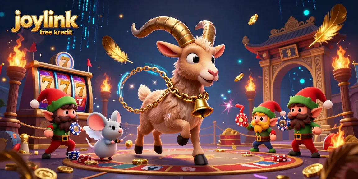 Experience thrilling fun at joylink free kredit with a lively casino scene featuring Krampus and playful characters.