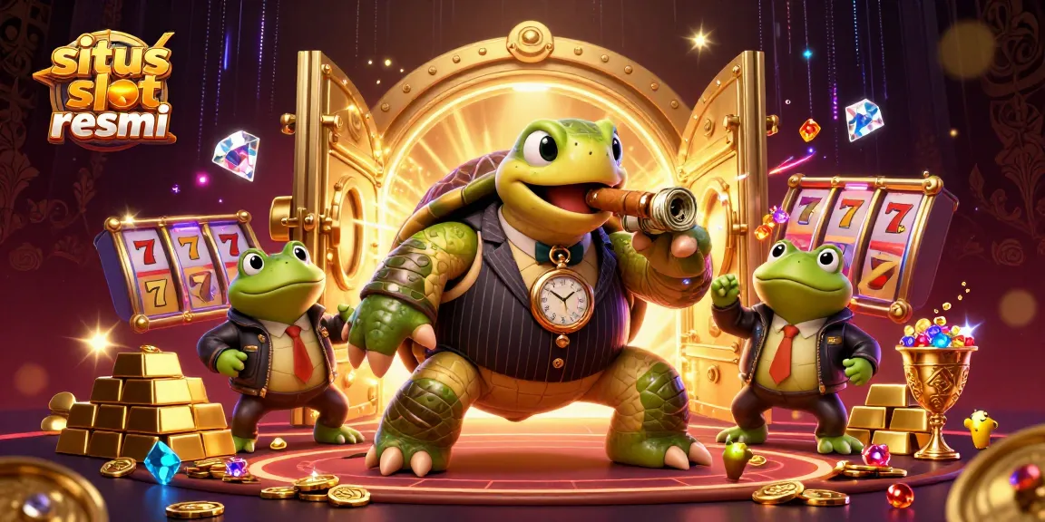 Engage in the excitement of situs slot resmi with vibrant casino elements and characters.
