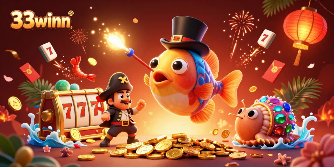 Win exciting rewards with 33winn as the anglerfish attracts golden coins in this dynamic casino scene.